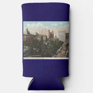 Enfriador De Latas Slim Portland OR, Panorama Downtown 1920s Estilo de épo