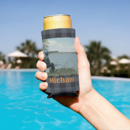 Enfriador De Latas Slim Prefiero estar pescando foto Añadir tu nombre