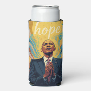 Enfriador De Latas Slim Presidente Barack Obama y el Mensaje de Esperanza
