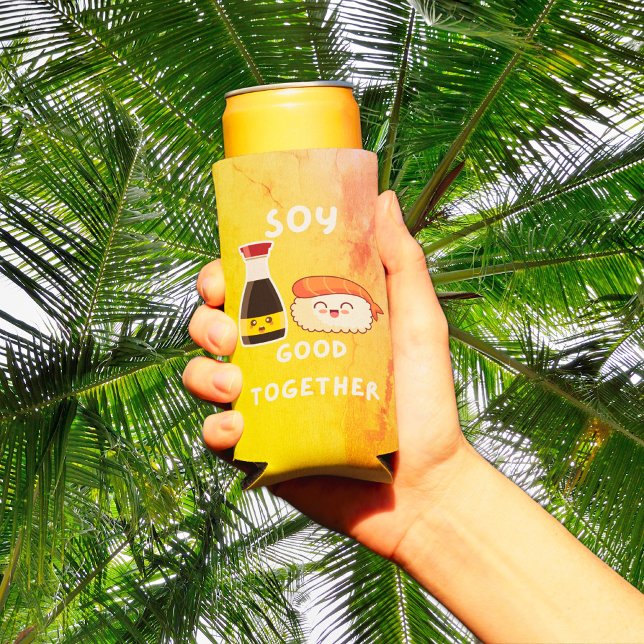 Enfriador De Latas Slim Pun de comida asiática "Soy bueno juntos" (Subido por el creador)