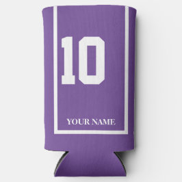 Enfriador De Latas Slim Púrpura con Personalizado de tela de caballo blanc