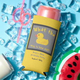 Enfriador De Latas Slim Qué divertido amarillo el cumpleaños del pato