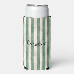Enfriador De Latas Slim Rayas Verdes de Crema