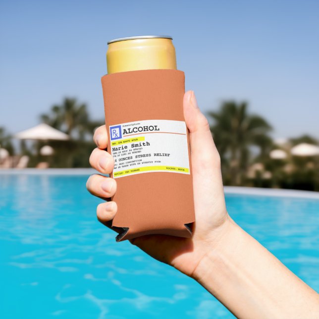 Enfriador De Latas Slim Receta personalizada Alcohol cómico (Piscina in situ)