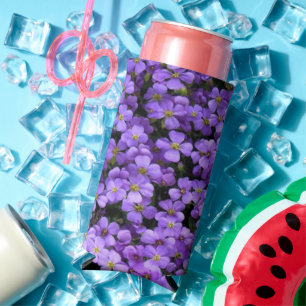 Enfriador De Latas Slim Refrigerador de bebidas de Flores Violet