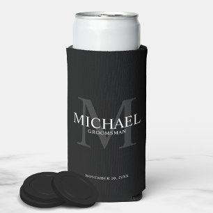 Enfriador De Latas Slim Refrigerador de bebidas de Groomsmen minimalistas
