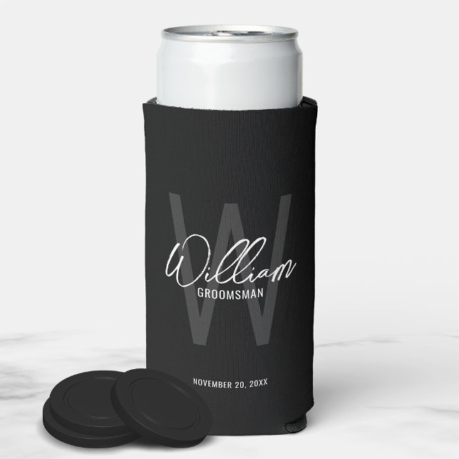 Enfriador De Latas Slim Refrigerador de bebidas de Groomsmen personalizado (Subido por el creador)