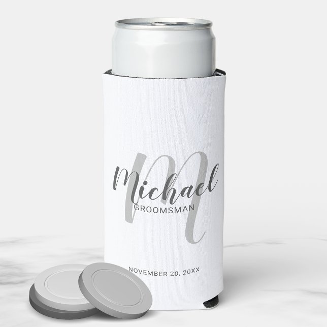 Enfriador De Latas Slim Refrigerador de bebidas de Groomsmen personalizado (Subido por el creador)