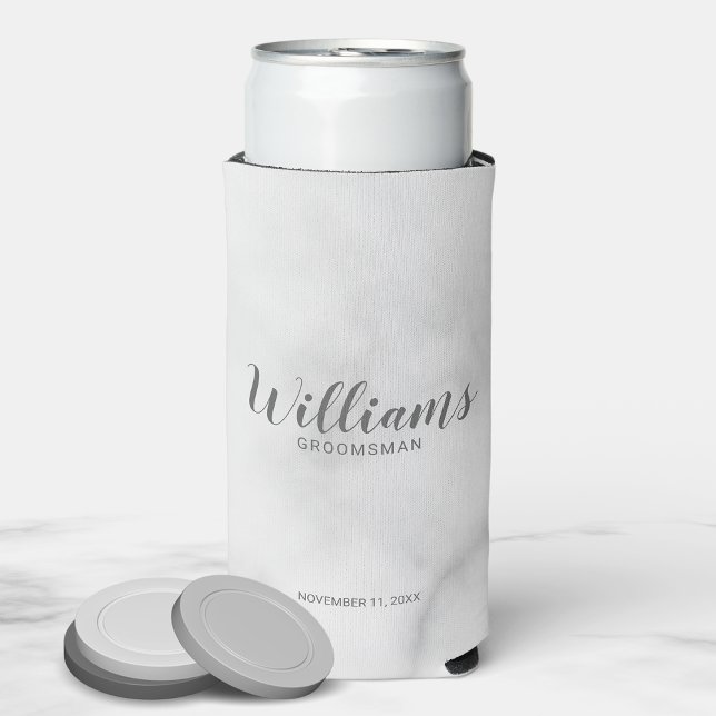 Enfriador De Latas Slim Refrigerador de bebidas de Groomsmen personalizado (Subido por el creador)