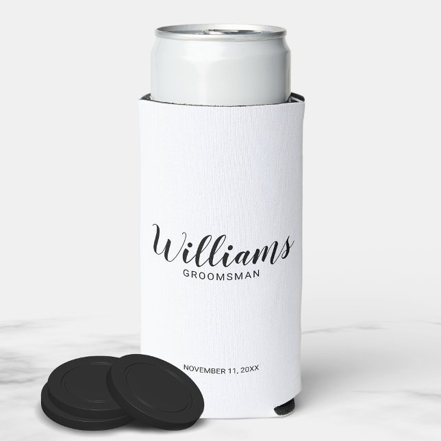 Enfriador De Latas Slim Refrigerador de bebidas de Groomsmen personalizado (Subido por el creador)