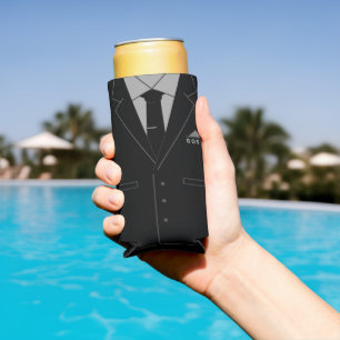 Enfriador De Latas Slim Refrigerador de bebidas del del traje negro de la