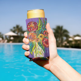 Enfriador De Latas Slim Refrigerador de bebidas floral