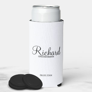 Enfriador De Latas Slim Refrigerador de bebidas Groomsman personalizado co