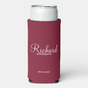 Enfriador De Latas Slim Refrigerador de bebidas Groomsman personalizado co