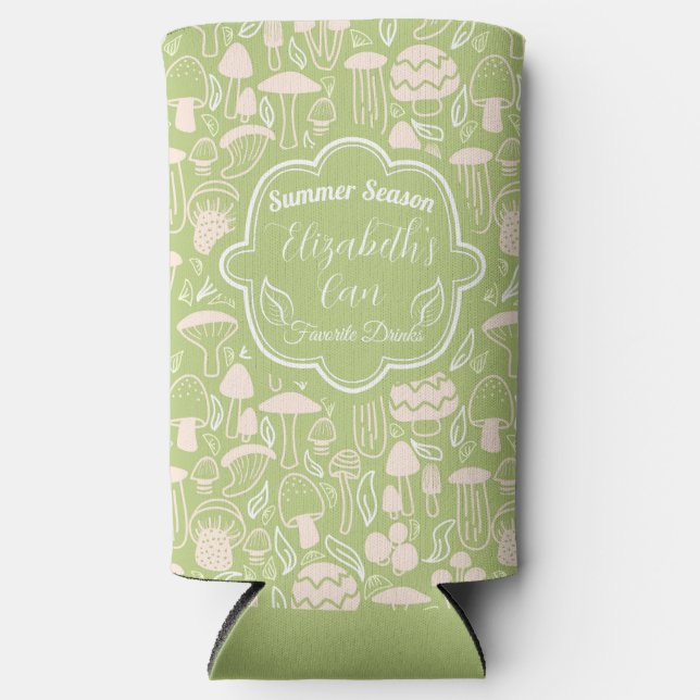 Enfriador De Latas Slim Refrigerador de crema verde hongo (Anverso)