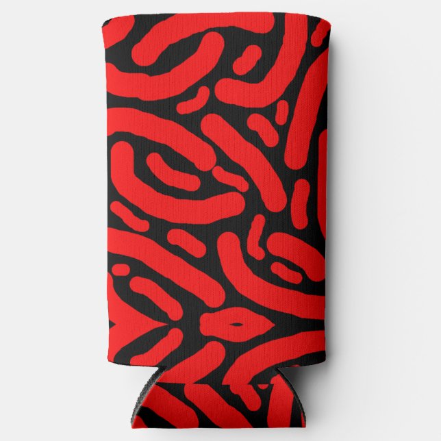 Enfriador De Latas Slim Refrigerador de líneas rojas (Anverso)