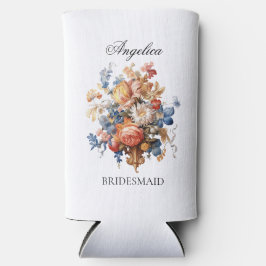 Enfriador De Latas Slim Regalo de propuesta de dama de honor de flores vin