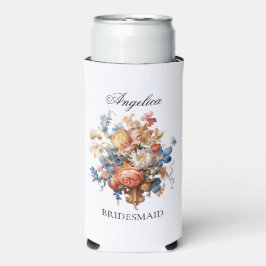 Enfriador De Latas Slim Regalo de propuesta para dama de honor con flores 