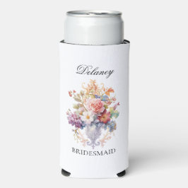 Enfriador De Latas Slim Regalo de propuesta para dama de honor de flores v