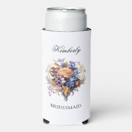 Enfriador De Latas Slim Regalo de propuesta para dama de honor floral vint