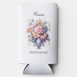 Enfriador De Latas Slim Regalo de Propuesta para Damas de Honor con Flores