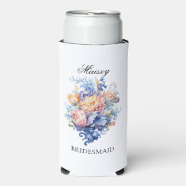 Enfriador De Latas Slim Regalo de Propuesta para Damas de Honor con Flores