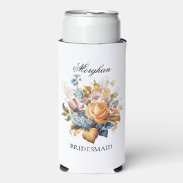 Enfriador De Latas Slim Regalo de Propuesta para Damas de Honor con Flores