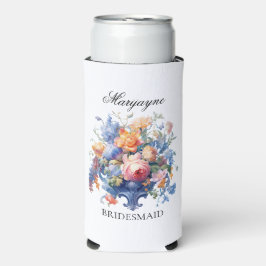 Enfriador De Latas Slim Regalo de Propuesta para Damas de Honor con Ramo F