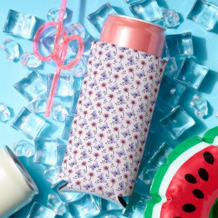 Enfriador De Latas Slim Regalo floral de mariposa de primavera  