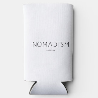 Enfriador De Latas Slim Registros de Nomadismo con Capucha Logo Negro