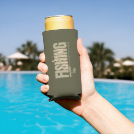 Enfriador De Latas Slim Reina de la pesca | rosa militar