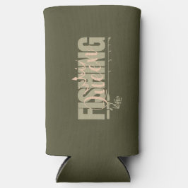 Enfriador De Latas Slim Reina de la pesca | rosa militar