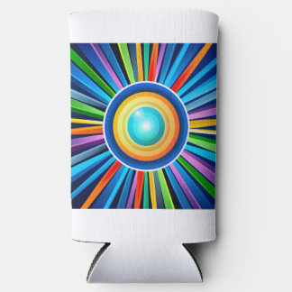 Enfriador De Latas Slim Reloj de pared moderno con sol de arco iris radial