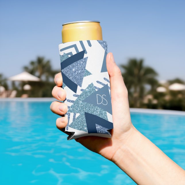 Enfriador De Latas Slim Resumen de lujo de los años 80 | Monograma turques (Piscina in situ)