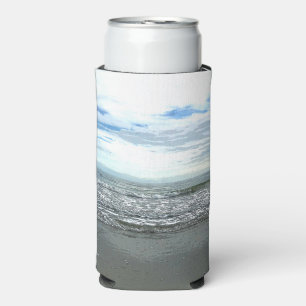 Enfriador De Latas Slim Resumen de playa Favor de Regalo Náutico Artístico