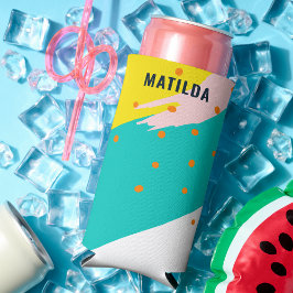 Enfriador De Latas Slim Resumen único de moda sobre el arcoiris colorido y