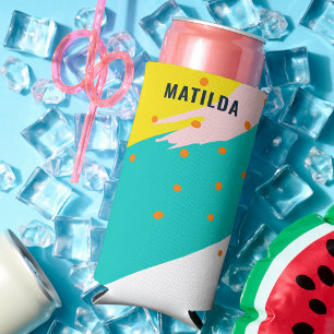 Enfriador De Latas Slim Resumen único de moda sobre el arcoiris colorido y
