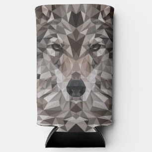 Enfriador De Latas Slim Retrato geométrico de Lone Wolf