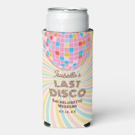 Enfriador De Latas Slim Retro Groovy Last Disco Bachelorette