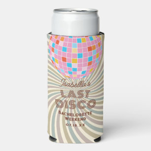Enfriador De Latas Slim Retro Groovy Last Disco Bachelorette