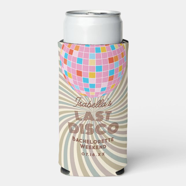 Enfriador De Latas Slim Retro Groovy Last Disco Bachelorette (Frente Agua con Gas)