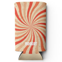 Retro vintage Rayas Coloridas Nombre Personalizado
