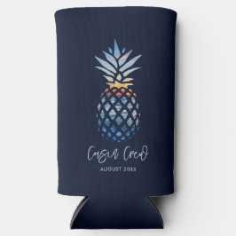 Enfriador De Latas Slim Reunión de la familia de la piña de la playa de la