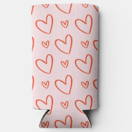 Enfriador De Latas Slim Románticos de rosa y rojo