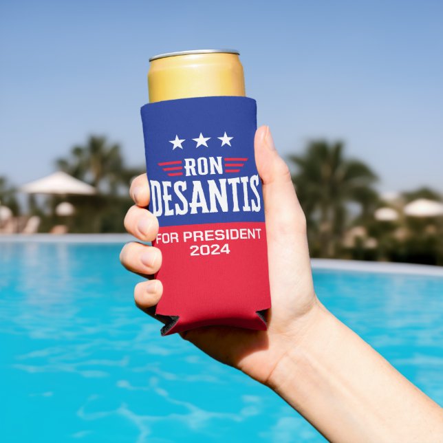 Enfriador De Latas Slim Ron DeSantis para presidente 2024 - Campaña (Piscina in situ)