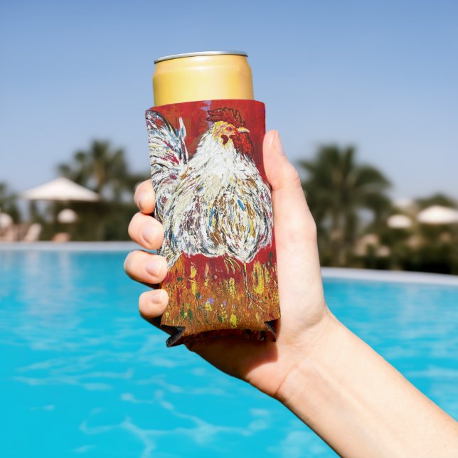 Enfriador De Latas Slim Rooster Chicken skinny Refrigerador de bebidas (Piscina in situ)