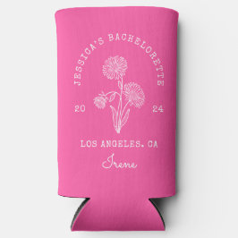 Enfriador De Latas Slim Rosa de flor del mes de nacimiento de septiembre p