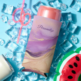 Enfriador De Latas Slim Rosa morado moderno y oro-