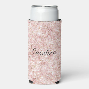 Enfriador De Latas Slim Rosa Rubor Glitzy Brillo