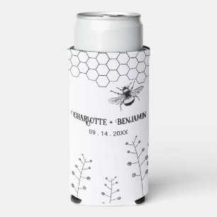 Enfriador De Latas Slim Rustic Wildflowers Beehive Country Wedding